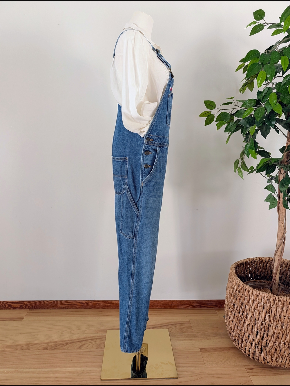Old Navy Floral Embroidered Denim Overalls - 4 - Picture 6 of 12